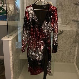 City Chic Plus Sized Sequined Dress, Size M/18